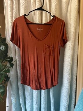 Rue21 Rust V Neck Pocket Tee